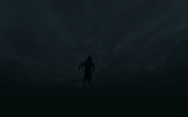 Sombre silhouette depuis le fond de l'eau