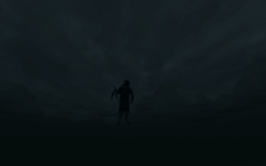 Sombre silhouette depuis le fond de l'eau